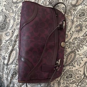 Designer-Style Plum Logo Tote Bag